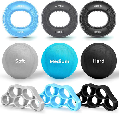 Hand Gripper Strengthener Set - Hand Grip Strengthener, Stress Balls for Adults,Grip Strength Trainer for Hand Sensitivity Training,Hand Rehabilitation Exercising