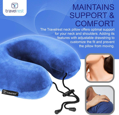 TRAVELREST Nest Neck Pillow Travel Essentials - Memory Foam Support - Grey