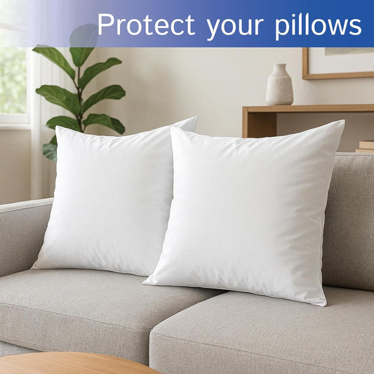 Four Seasons Essentials Standard Pillow Protectors (Set of 2) – Zippered Waterproof Pillow Covers Hypoallergenic Dust Proof Pillowcase Encasement Cover