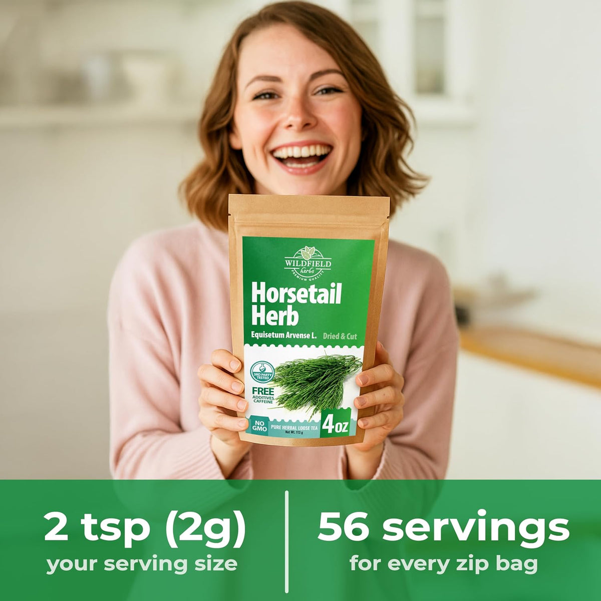 40 Bags Dried Horsetail Herb Tea Shavegrass Cola De Caballo Hierba (Equisetum Arvense) - 40 Count 1.5 g Tea Bags Horsetail Leaf Leaves Herb