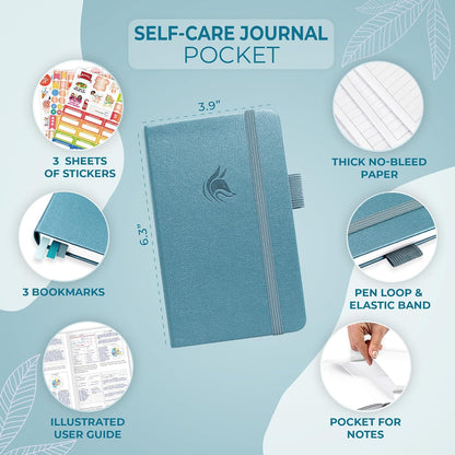 Clever Fox Self-Care Journal – Daily Reflection Notebook – Mental Health & Personal Development Planner, Meditation & Mood Log, A5 (Aquamarine)