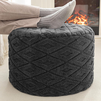 Round Pouf Ottoman 20 x 20 x 14 Inches Boho Poof Home Decor Floor Pouffe Ottoman Foot Rest for Couch Sofa Bean Bag Chairs Living Room Bedroom (Green)