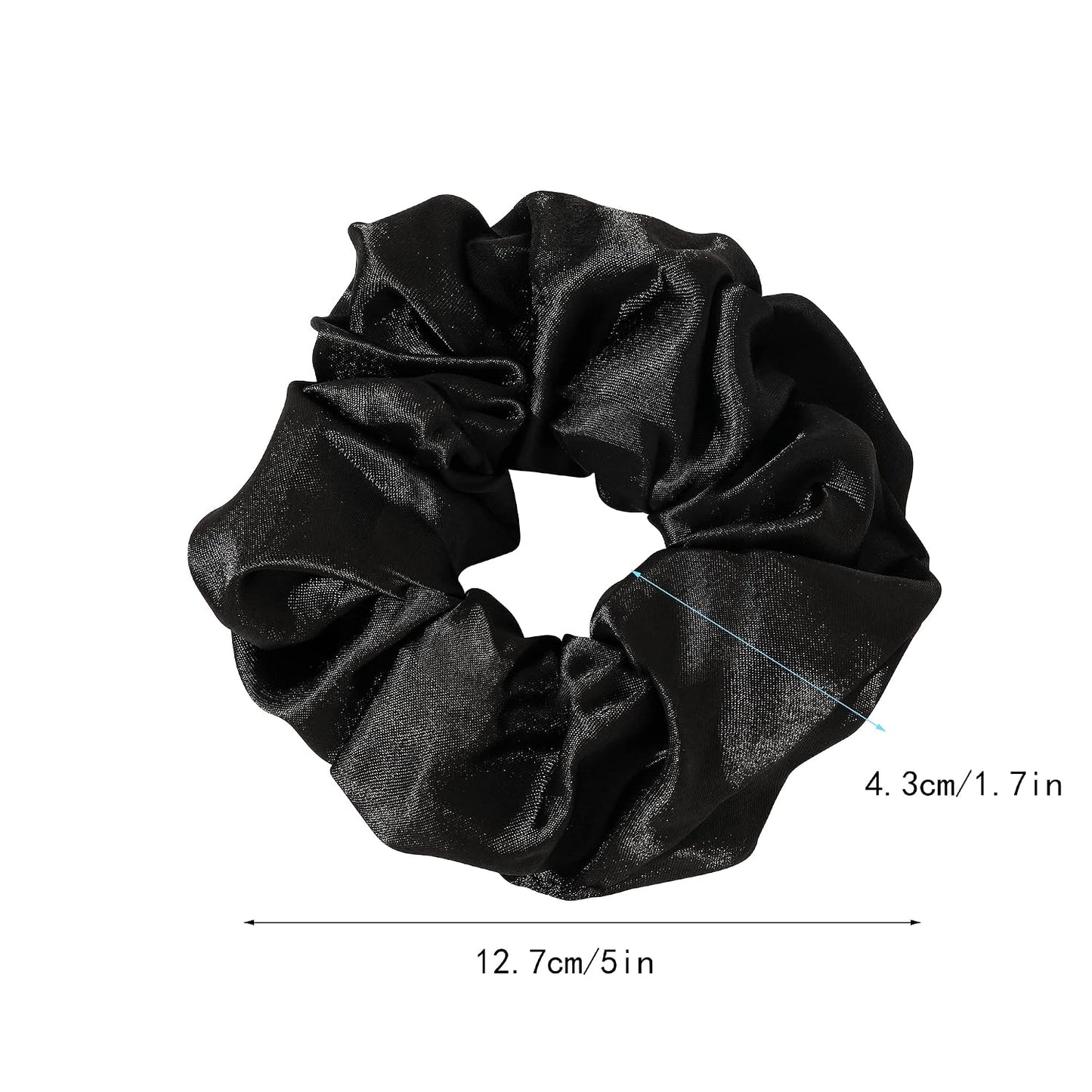 16 Pcs Scrunchies for Women - Black Satin Silk Scrunchies for Girls Hair Ties Elastics Bands Ponytail Holder Hair Accessories