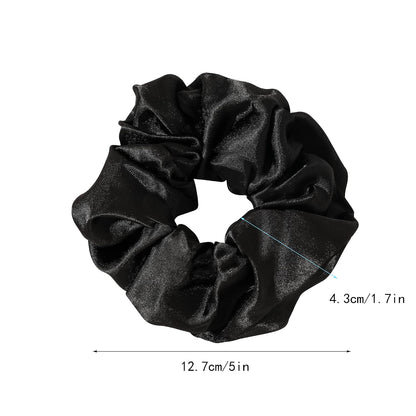 16 Pcs Scrunchies for Women - Black Satin Silk Scrunchies for Girls Hair Ties Elastics Bands Ponytail Holder Hair Accessories