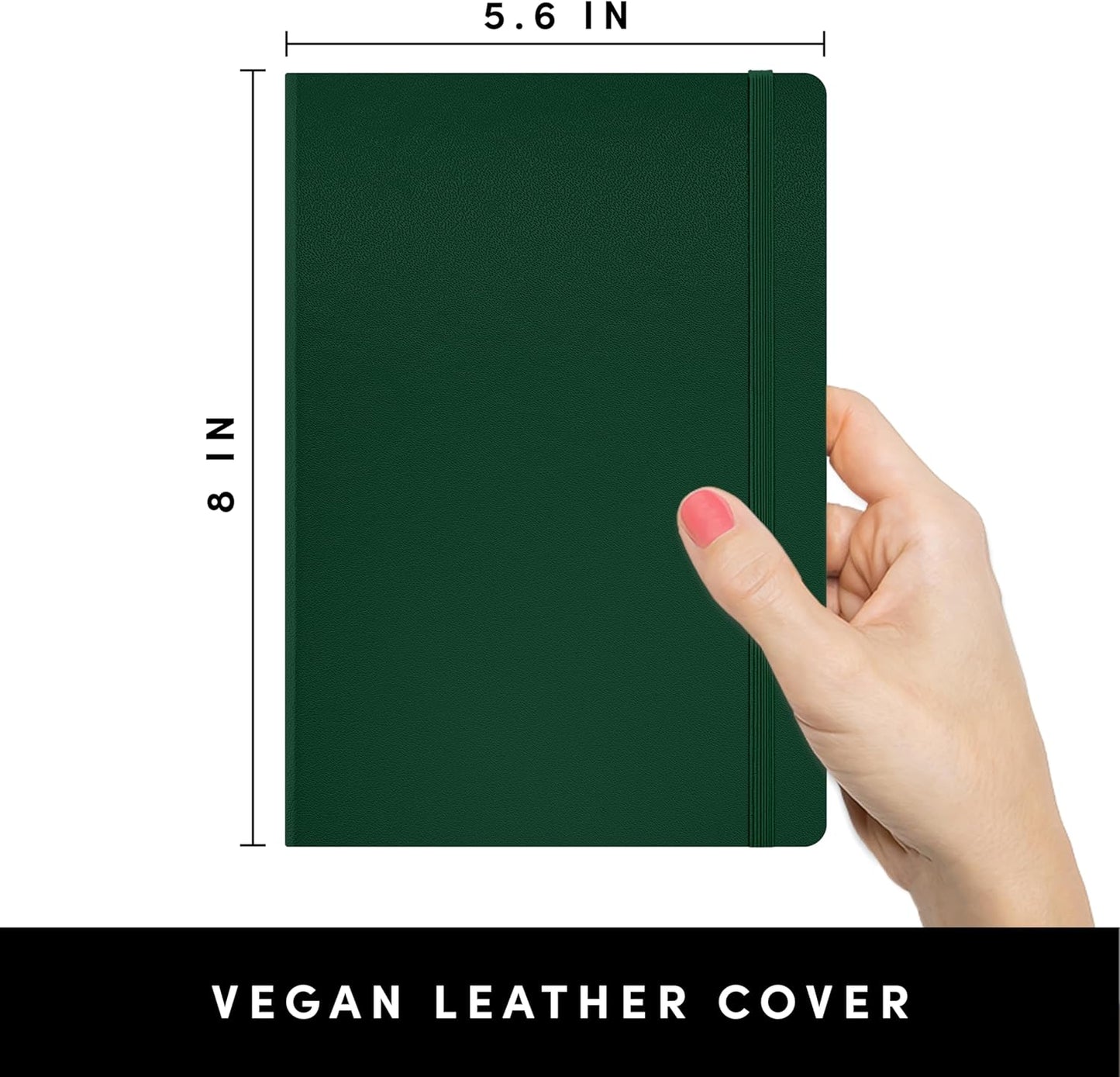 PAPERAGE Lined Journal Notebook, Hardcover Journal for Women & Men, 160 Pages, (5.6 in x 8 in), College Ruled Journaling Notebook for Work, School Supplies & Note Taking, (Black)