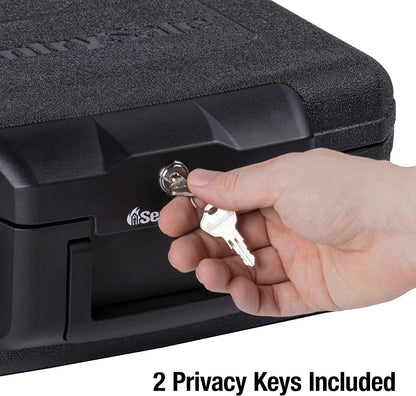 SentrySafe Fireproof Safe Box with Key Lock, Chest Safe with Carrying Handle to Secure Money, Jewelry, Documents, 0.25 Cubic Feet, 6.3 x 15.3 x 12.1 Inches, 1160