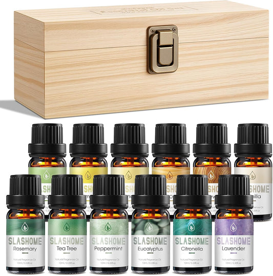 slashome 12 Pack Water Soluble Essential Oils Set for Diffusers for Home