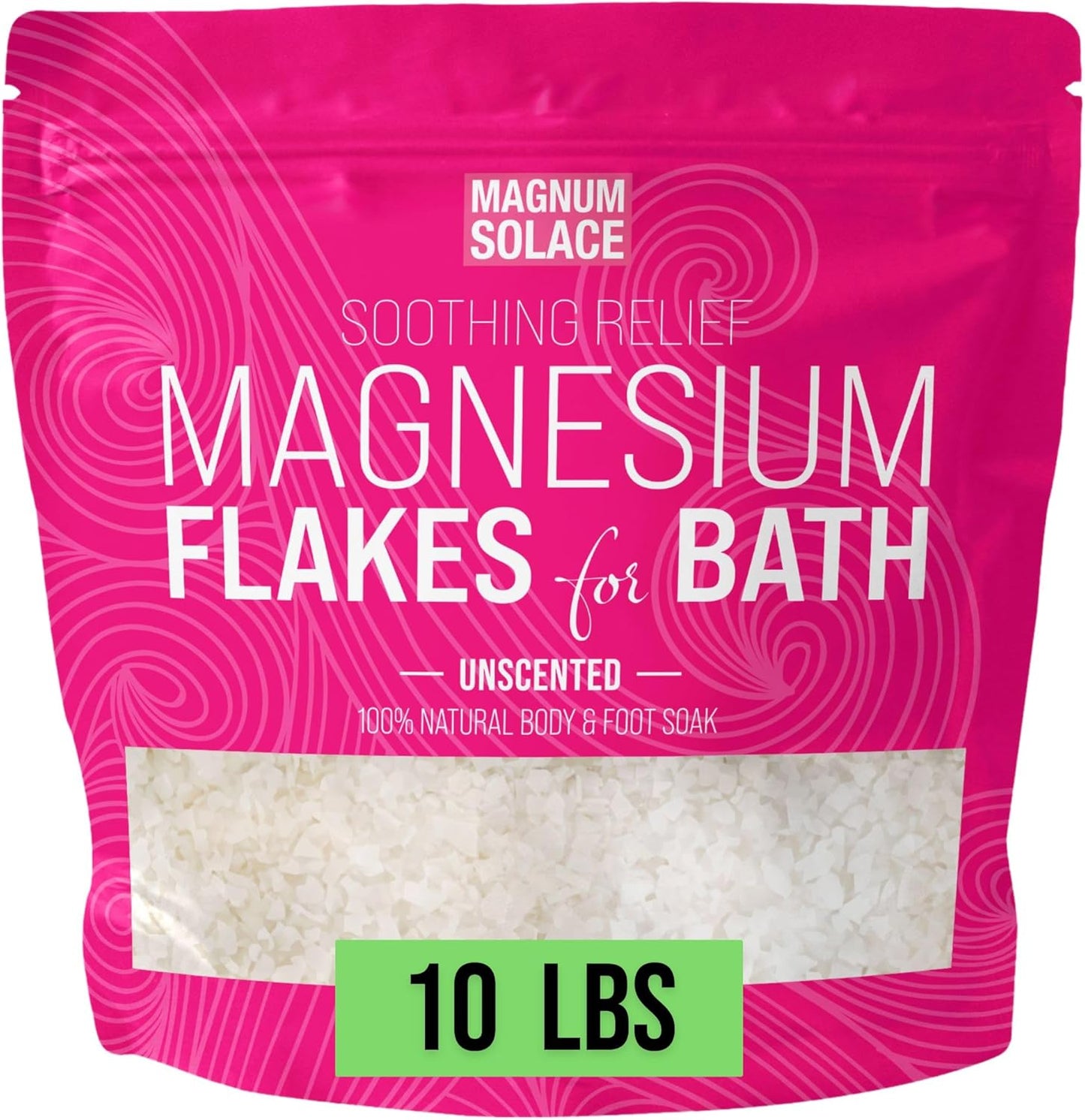 Magnesium Flakes for Bath - Magnesium Chloride Flakes Organic Pure - Unscented, 12 LBS