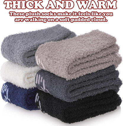 FNOVCO Non Slip Socks for Women Winter Warm Cozy Fuzzy Slipper Socks Soft Fluffy Hospital Socks with Grips