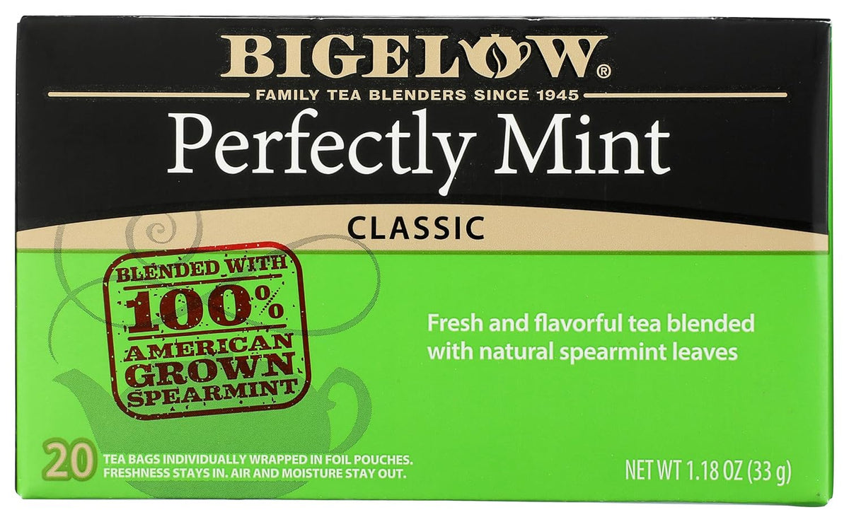 Bigelow Tea Perfectly Mint Black Tea, Caffeinated, 20 Total Tea Bags