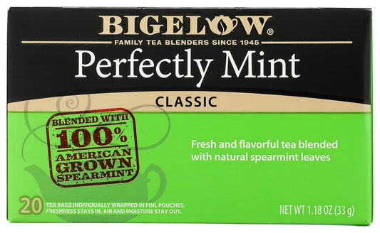 Bigelow Tea Perfectly Mint Black Tea, Caffeinated, 20 Total Tea Bags