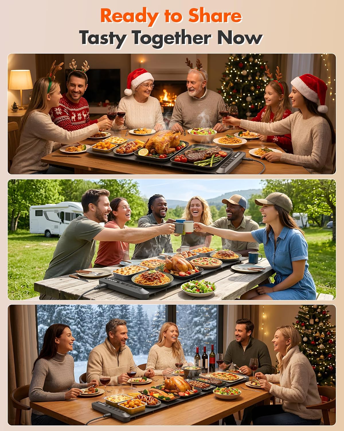 Warming Mat For Food Extra Large 36"x16" 580W Food Warming Mat With Heat Resistant Pad,Chafing Dishes for Buffet 6 Temp 6 Hour,Roll Up Food Warmers for Parties Buffet for Catering Gatherings