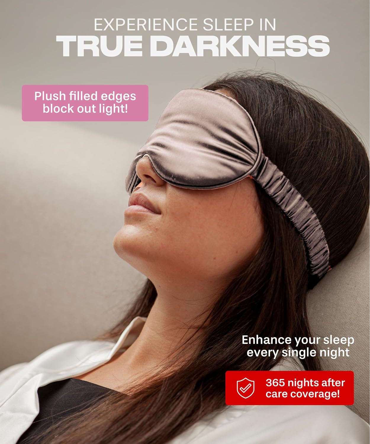 SUNDAYSILKS™ | Adjustable Silk Sleep Mask for Side Sleeper | Cloud-Like Comfort, Weighted for Deep Sleep | Soft Sleep Face Mask for Women & Men, Full Blackout, Cooling Silk Eye Mask for Sleeping