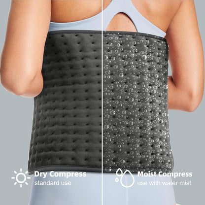 VALGELUIK Heating Pad for Back, Neck & Shoulder Pain Relief – 12"x24" Electric Heat Pad, Auto-Off, Machine Washable, Moist/Dry Heat Options – Thoughtful Mother's Day Gifts for Mom, Dad, Women & Men