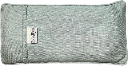 Sacksy Thyme Organic Linen Eye Pillow - Lavender & Flaxseed for Relaxation, Yoga, Stress Relief - Microwavable Heating Pad & Cool Compress - Made in USA - Gifts for Meditation