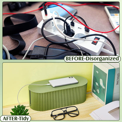 2 Pcs Cable Management Box, Fits Most Power Sockets, 11.8x5.1x4.3 in