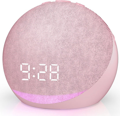 Sound Machine Alarm Clock for Bedroom: 25 Natural Sleep Sounds - White Noise Machine for Adults Kids Baby - Gentle Wake Up Alarm with Bluetooth Speaker - Putty