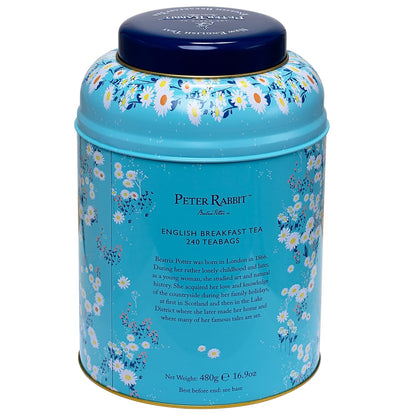 New English Teas Peter Rabbit Tea Tin with 240 Breakfast Tea Bags - Daises