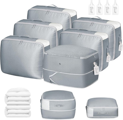 DIMJ Comforter Storage Bag - Blanket Storage Organizer Compression Bags, Large Capacity Ultra Space Saving Self Compression Organize for Bedding, Pillow, Duvet, Sheet Storage with Zipper Window