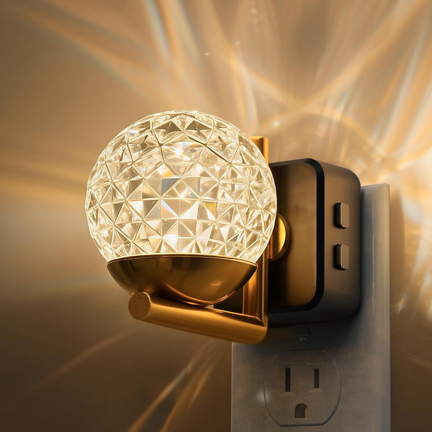 L LOHAS LED Night Lights Plug into wall, Amber Night Light with Adjustable Brightness, Plug in NightLight with Auto Light Sensor, Wall Sconce-Style Design Night Light for Bathroom,Hallway, 2 Pack