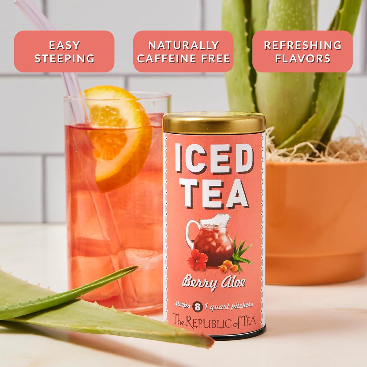 The Republic of Tea Beautifying Botanicals® Berry Aloe Herbal Iced Tea Bags (8 count)