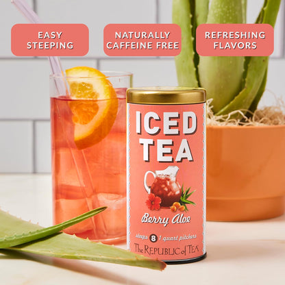 The Republic of Tea Beautifying Botanicals® Berry Aloe Herbal Iced Tea Bags (8 count)