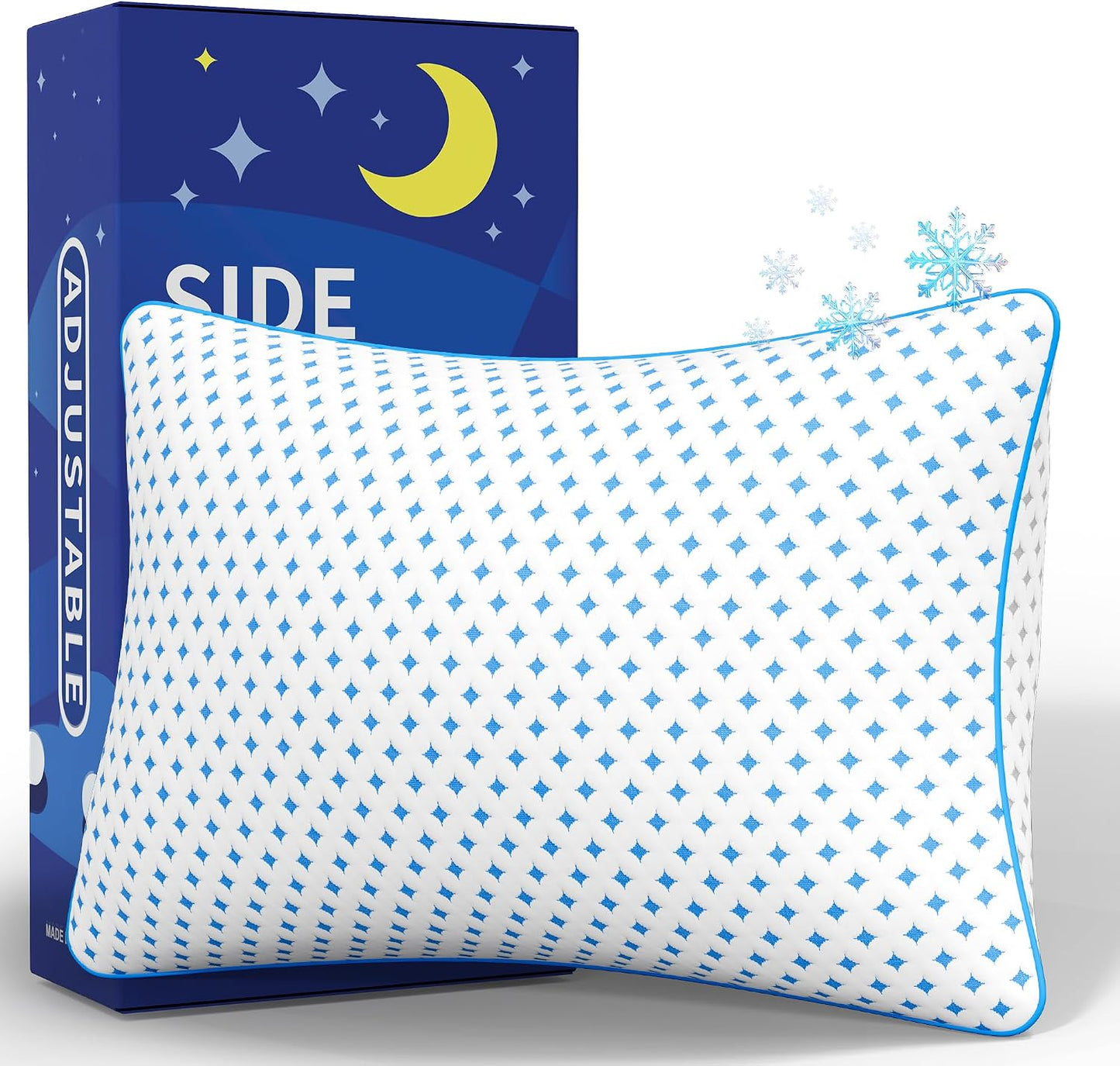 King Size Pillows Set of 2 for Sleeping, Cooling Adjustable Memory Foam Pillows, Dual Fill Design Helps Maintain Shape, Breathable Washable Cover