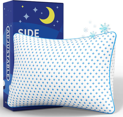 King Size Pillows Set of 2 for Sleeping, Cooling Adjustable Memory Foam Pillows, Dual Fill Design Helps Maintain Shape, Breathable Washable Cover
