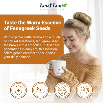 LeafLea Fenugreek Tea Bags, Whole Methi Seed Tea, 80 Count Value Pack