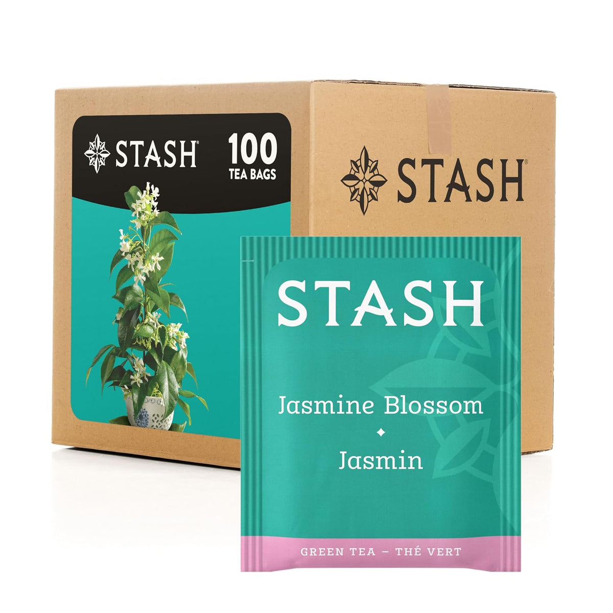 STASH Jasmine Blossom Green Tea, 100 Bags Bulk Pack, Caffeinated
