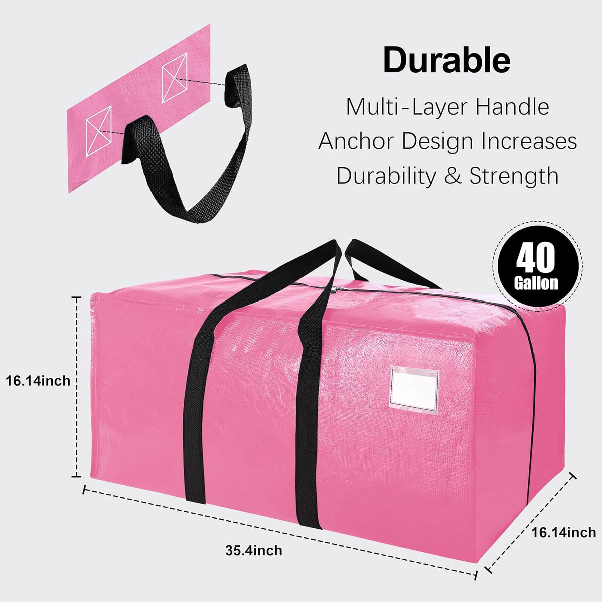 VELVETSURE Heavy Duty Extra Large Moving Bags W/Backpack Straps - Strong Handles & Zippers, Storage Totes For Space Saving, Fold Flat, Alternative to Box and Bin (Set of 6, Multicolor)