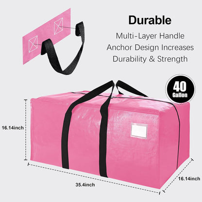 VELVETSURE Heavy Duty Extra Large Moving Bags W/Backpack Straps - Strong Handles & Zippers, Storage Totes For Space Saving, Fold Flat, Alternative to Box and Bin (Set of 6, Multicolor)