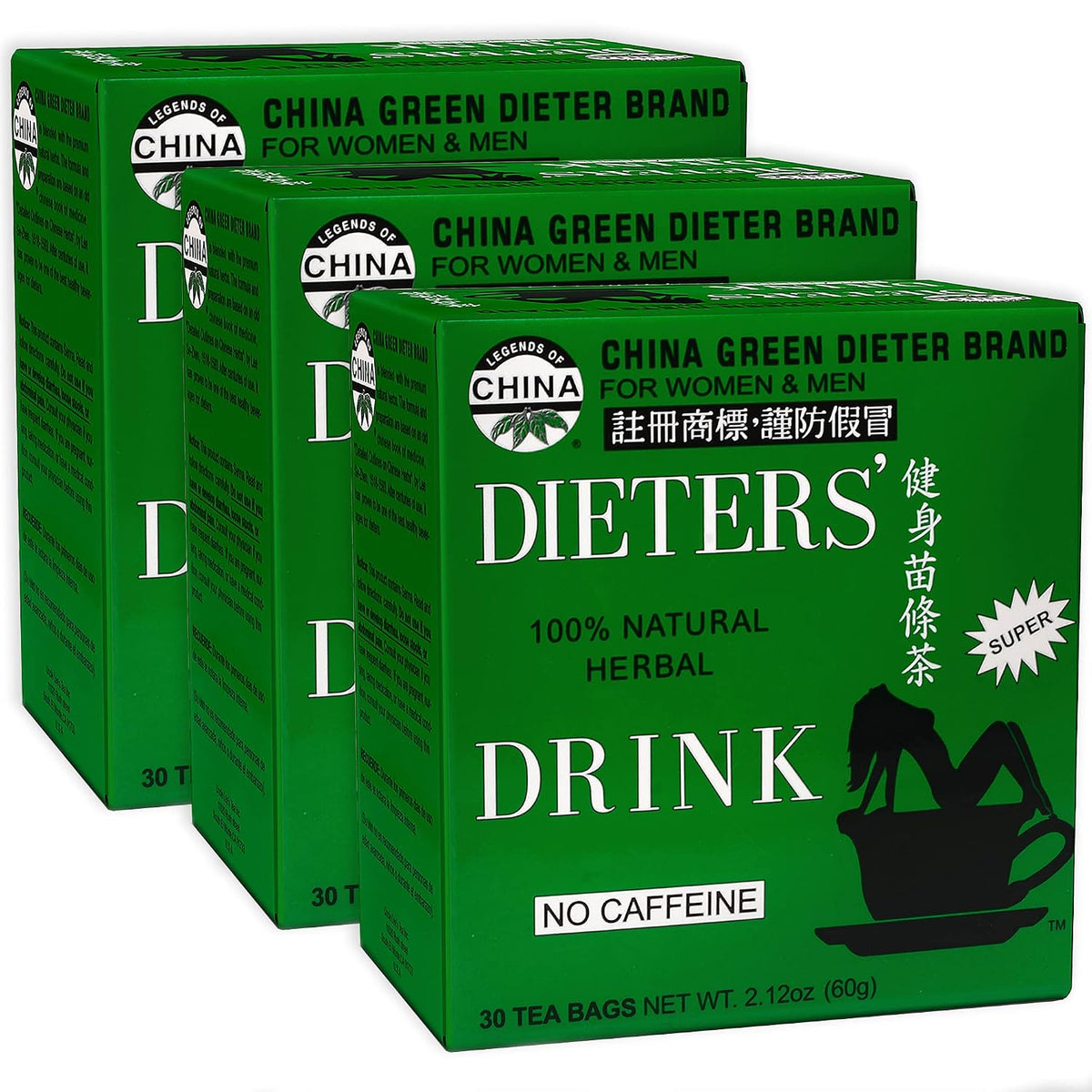Uncle Lee's Senna Tea 3-Pack, Green Dieter's Drink, 30 Count Ea