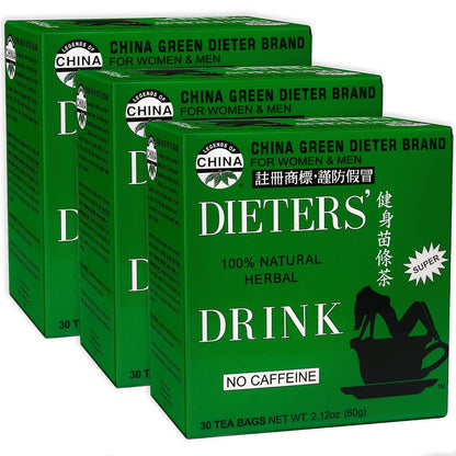 Uncle Lee's Senna Tea 3-Pack, Green Dieter's Drink, 30 Count Ea