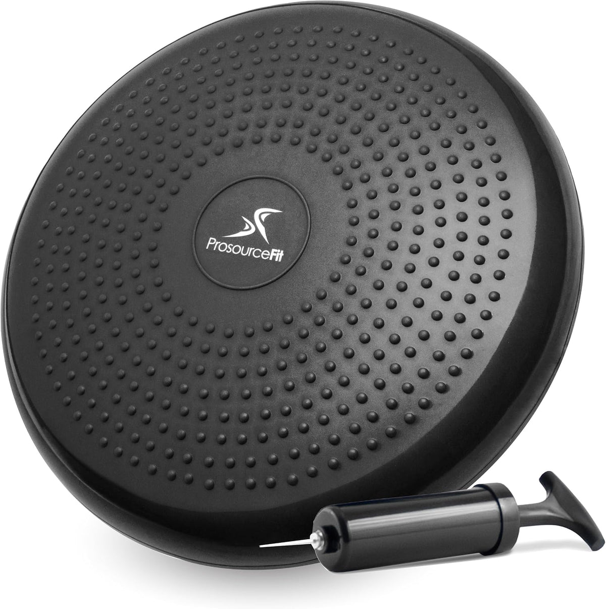 ProsourceFit Core Balance Disc, Inflatable Wobble Cushion with Hand Pump, Dual-Textured Non-Slip Surface for Core, Balance, and Stability Training, 14-inch