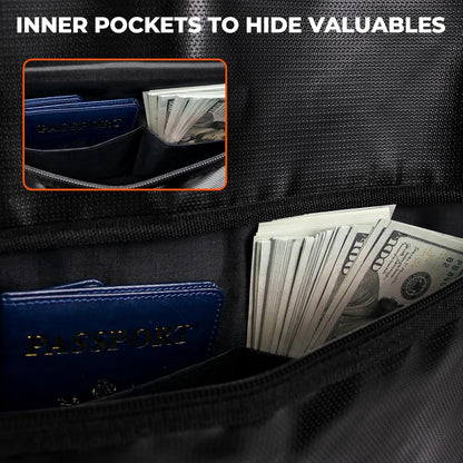 ROLOWAY Hanger Diversion Fireproof Safe, Hidden Compartment for Home & Travel, Secret Safe for Cash Hiding Under Clothes with Small Fireproof Bag
