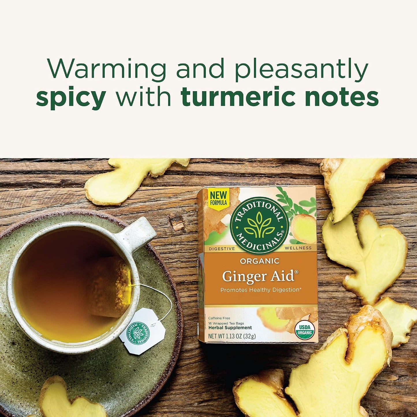 Traditional Medicinals Tea, Organic Triple Mint - Supports Healthy Digestion - Kosher, Non-GMO, Caffeine-Free - 16 Tea Bags