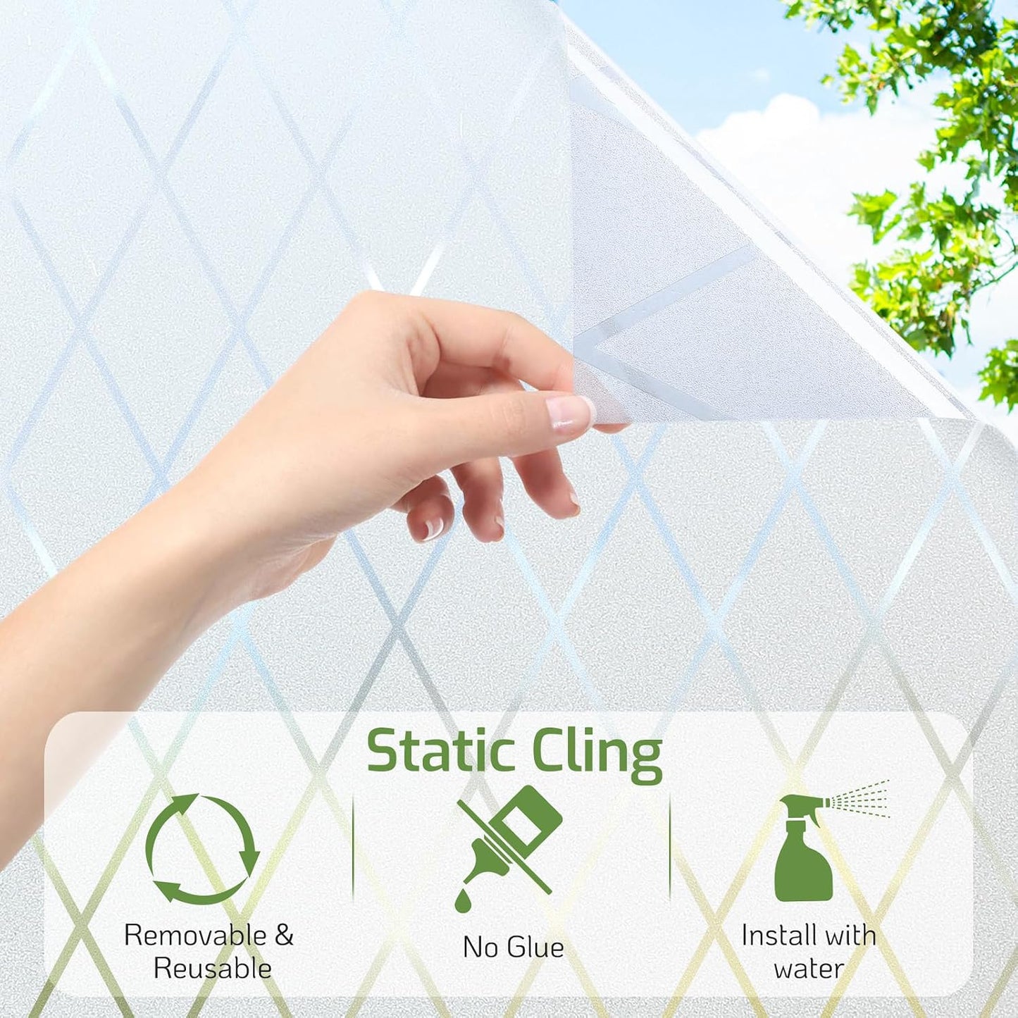 LUTE Blackout Window Film Removable Window Tint for Home Privacy Black 17.5" x 78.7", Static Cling for Inside Dark Sunlight Blockers Darkening Light Blocking for Bedroom Home Theater Garage
