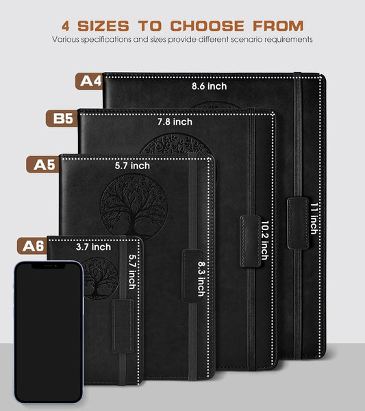 Biuwory Leather Journal Notebook,256 Thick Lined Pages,Hardcover 5.7"×8.3" | Vintage Journal for Women Men,Work,School,Business,Travel Diary,Note taking,College Ruled Writing,Daily Journaling Notebook