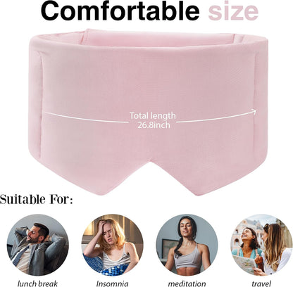 FRESHME Weighted Eye Mask for Sleeping - Gray Blackout (0.7lb/11oz) Cotton Heavy Weighted Eye Pillow for Men Women, Oversize Large Soft Sleep Face Eyes Cover with Nose Pad for Sidesleeper