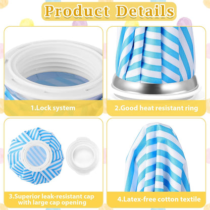 Honoson 4 Pack Reusable Ice Pack for Injuries, Ice Bags Hot Water Bag for Hot & Cold Pain Relief No-Leak Elastic Breathable for Muscle, Joint Pain Swelling, Sports & Home Use(Cute Fruit Style)