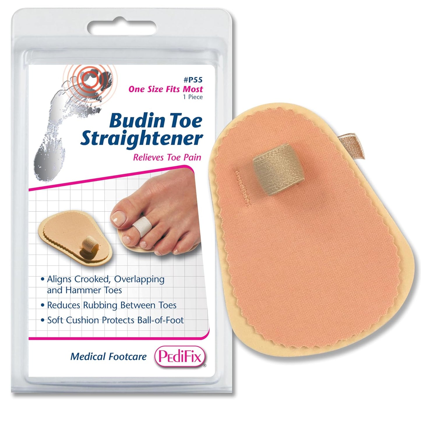 PediFix Podiatrists' Choice Toe Straightener – 3-Pack Toe Aligners Gently Help Realign Crooked, Overlapping, and Hammer Toes – Designed for Comfort and Daily Relief – One Size Fits Most