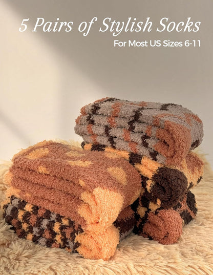 TEHOOK Warm & Cozy Gifts for Women, Fluffy Fuzzy Plush Sleeping Slipper Socks - Soft Warm Fabric