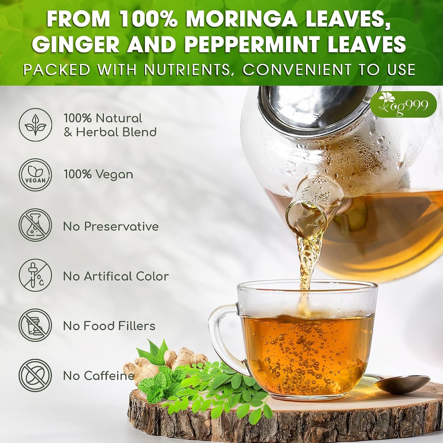 TOG999, 135 Premium Red Rooibos Tea Bags, 100% Natural & Pure from Rooibos Tea Leaves. Loose Leaf Rooibos Herbal Tea. Made with Natural Material Tea Bags. No Sugar, No Caffeine, No Gluten, Vegan.