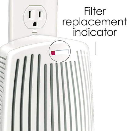 Hamilton Beach TrueAir Plug-Mount Odor Eliminator with Carbon Filter + Green Mountain Scent Cartridge, Common Household-Tobacco, Pet, Bathroom, Trash, On/Off Fan (04530GM)