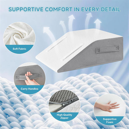 Yojoker 4PCS Orthopedic Bed Wedge Pillow Set for Sleeping, Post Surgery Foam Pillow for Body, Back and Leg Pain Relief, Triangle Adjustable Support Pillow - Acid Reflux, Anti Snoring & GERD Sleeping