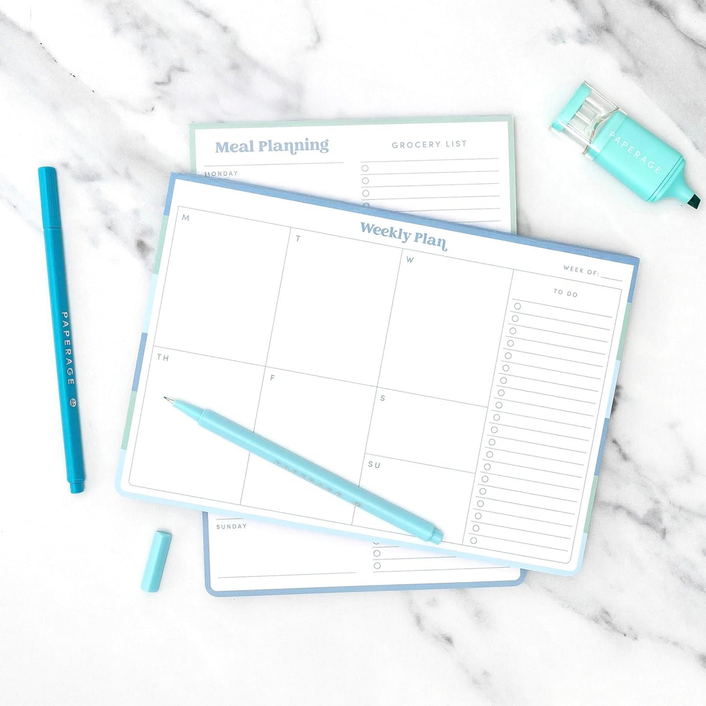 PAPERAGE To Do List Notepad, Daily To Do List Notebook, 60 Double-sided Tear-off Sheets, 1 Pack, 6.5" x 9.5", Undated Daily Planner Checklist for Office, School or Home (Pastel Rainbow Stripe)