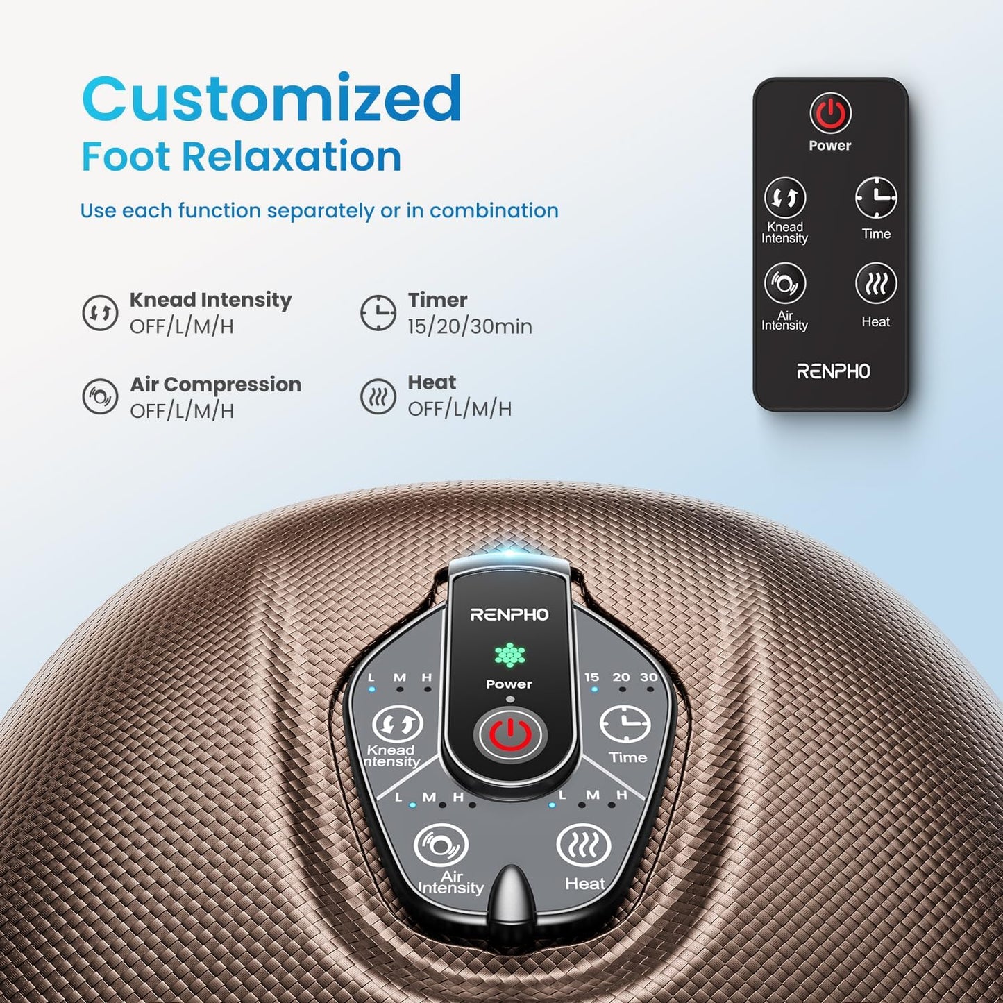 RENPHO Foot Massager Machine with Heat [2026 Upgraded], Birthday Gifts for Women Men Mom Dad, Shiatsu Foot Massager for Plantar Fasciitis, Cordless Control, Self Care Relaxation Gifts, Pink