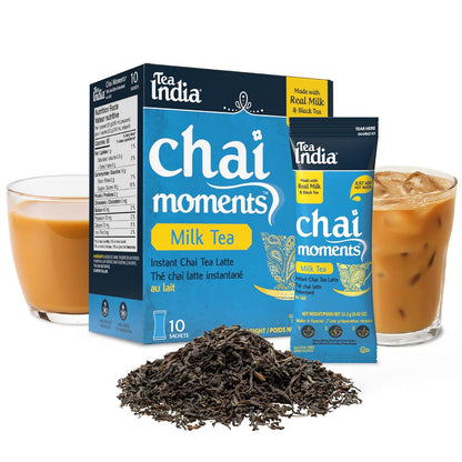 Tea India Chai Moments Cardamom Chai Instant Latte Powder,10 Packets 6 Pack