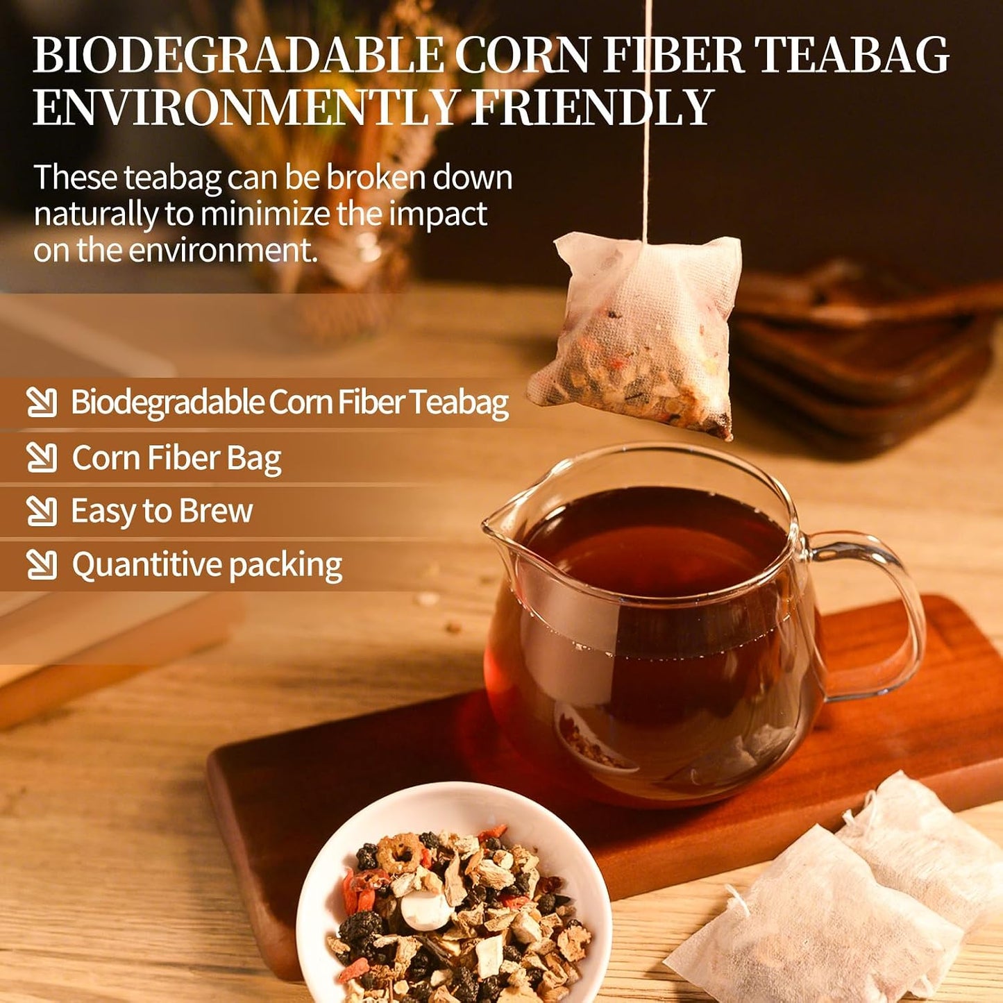 50 Bags Premium Natural Hibiscus Tea, 100% Pure Organic Hibiscus Flowers Herbal Tea, Caffeine-Free, Rich in Natural Goodness and Flavor, No Sugar, Gluten-Free, Vegan